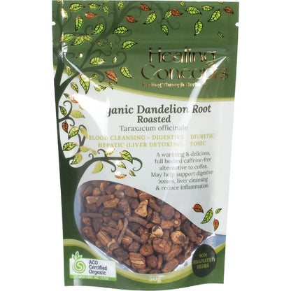 Healing Concepts Certified OrganicDandelion Root Roasted Tea 50g, Earthy Taste