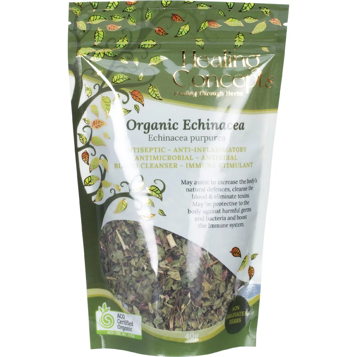 Healing Concepts Certified Organic Echinacea Tea 50g, Natural Antibiotic