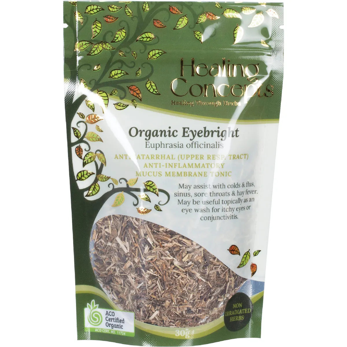 Healing Concepts Certified Organic Eyebright Tea 50g, For Eye Strain, Irritation Or Congestion