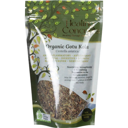 Healing Concepts Certified Organic Gotu Kola Tea 40g, Anti-inflammatory & Antioxidant