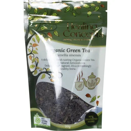 Healing Concepts Certified Organic Green Tea 50g, High In Antioxidants