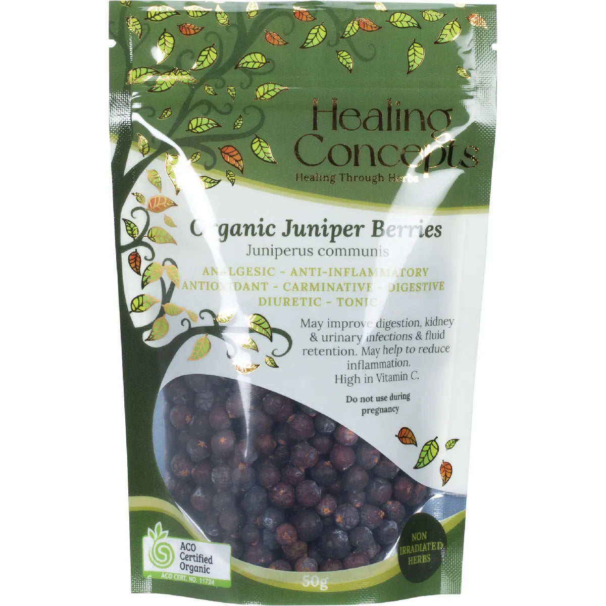 Healing Concepts Certified Organic Juniper Berries Tea 50g, Powerful Antioxidant