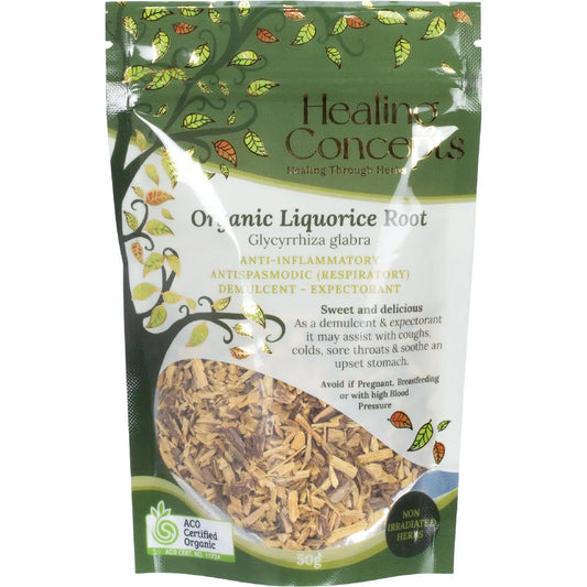 Healing Concepts Certified Organic Liquorice Root Tea 50g, Aids Coughs & Chest Complaints