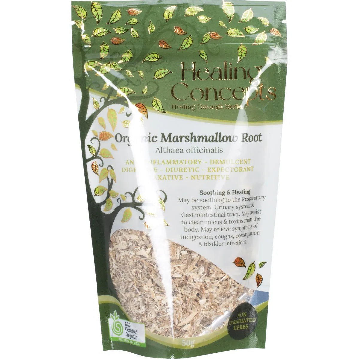 Healing Concepts Certified Organic Marshmallow Root Tea 50g, Gut Soothing