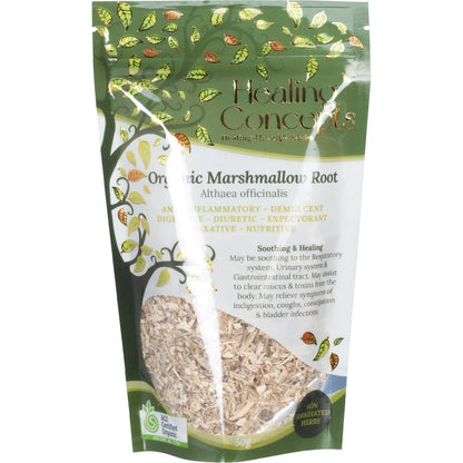 Healing Concepts Certified Organic Marshmallow Root Tea 50g, Gut Soothing