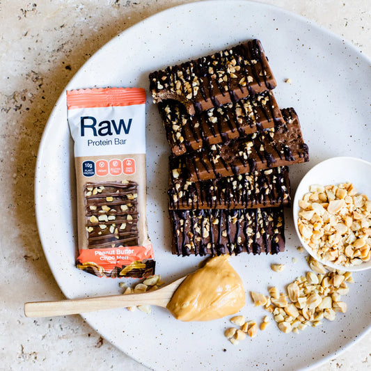 Amzonia Raw Plant Protein Bar 40g Single Bar Or A Box Of 10 Bars, Peanut Butter Choc Melt Flavour