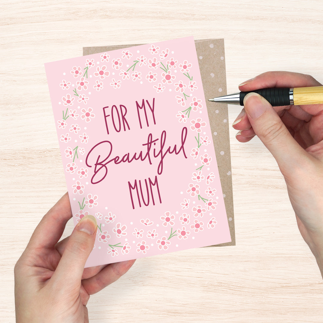 Earth Greetings For My Beautiful Mum, Hello Sunshine Collection (Includes One Card & One Kraft Envelope)