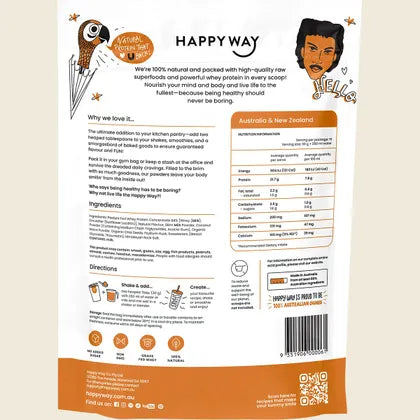 Happy Way Whey Protein Powder 500g, Salted Caramel, Guilt-Free Indulgence