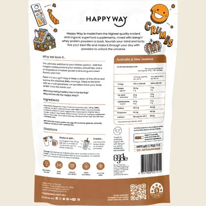 Happy Way Whey Protein Powder 500g, Caramel Biscuit, Naturally Delicious