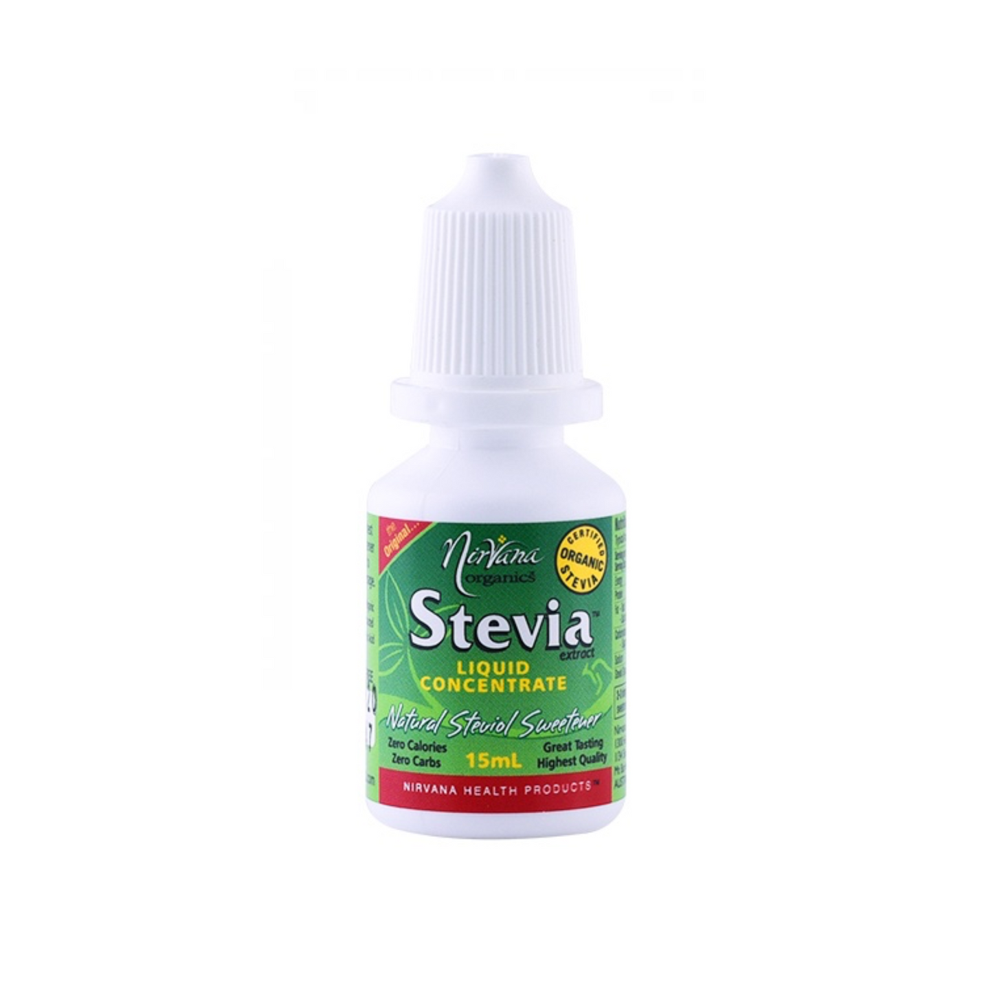 Nirvana Organics Stevia Liquid Concentrate 15ml, 30ml, Or 50ml, Certified Organic
