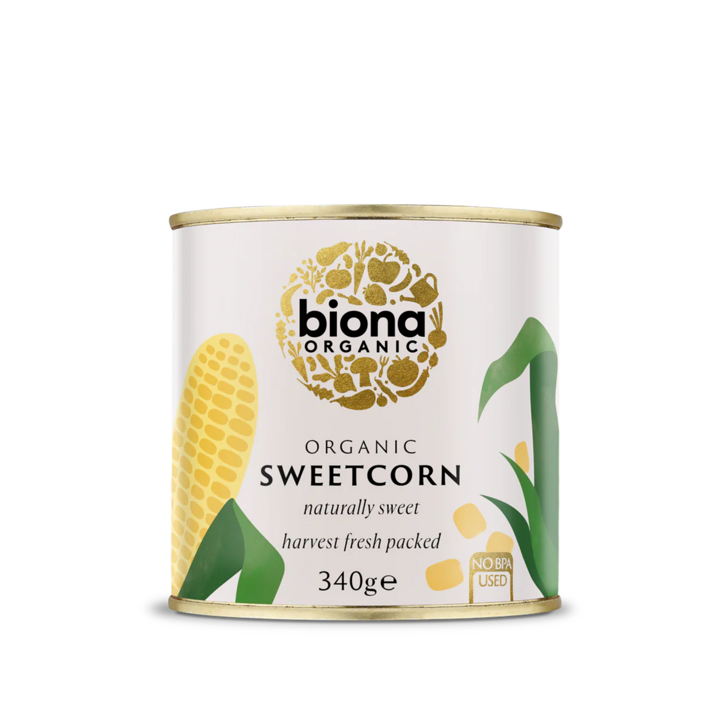 Biona Organic Sweetcorn 340g, Harvest Fresh Packed