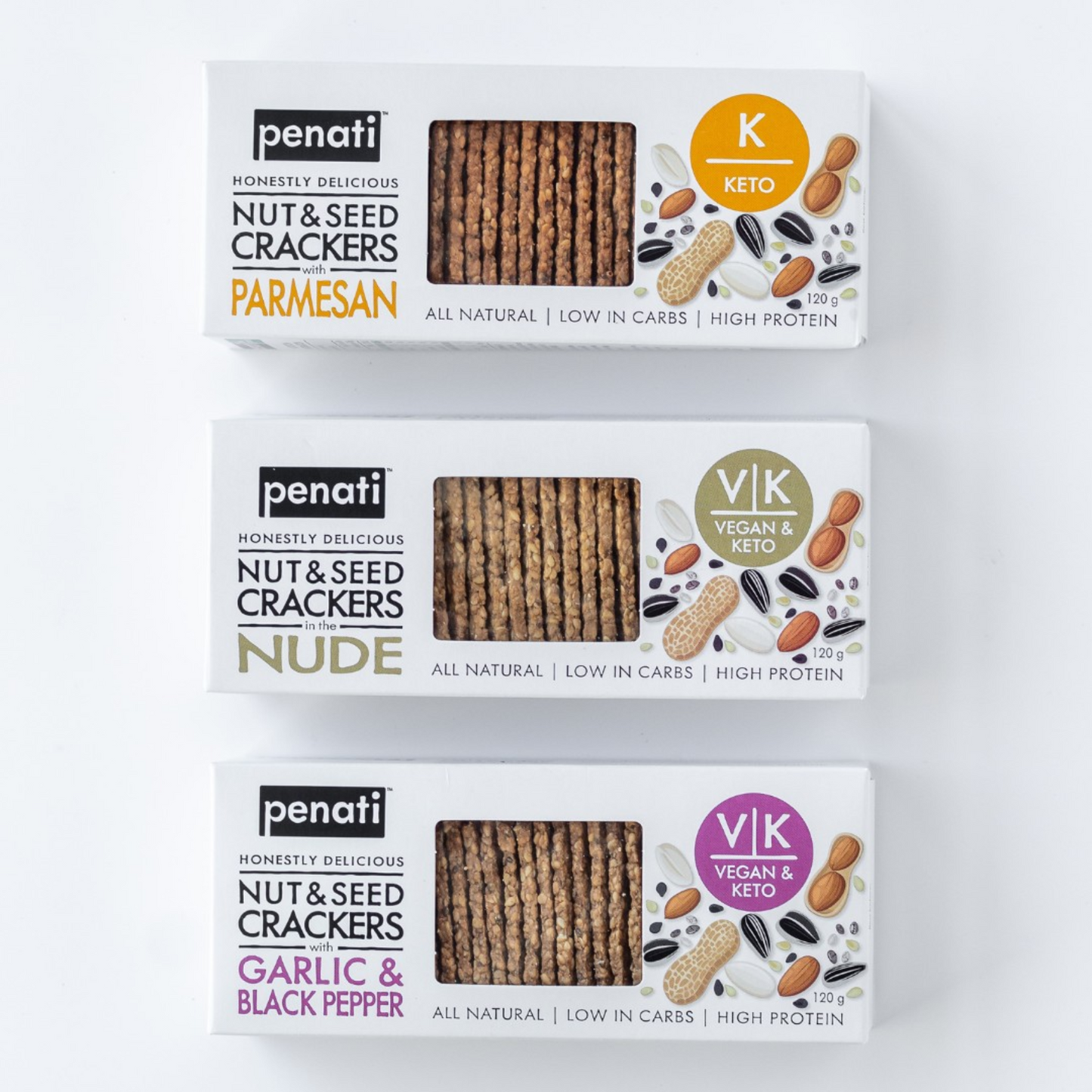 Penati Keto Nut & Seed Crackers 120g, Nude