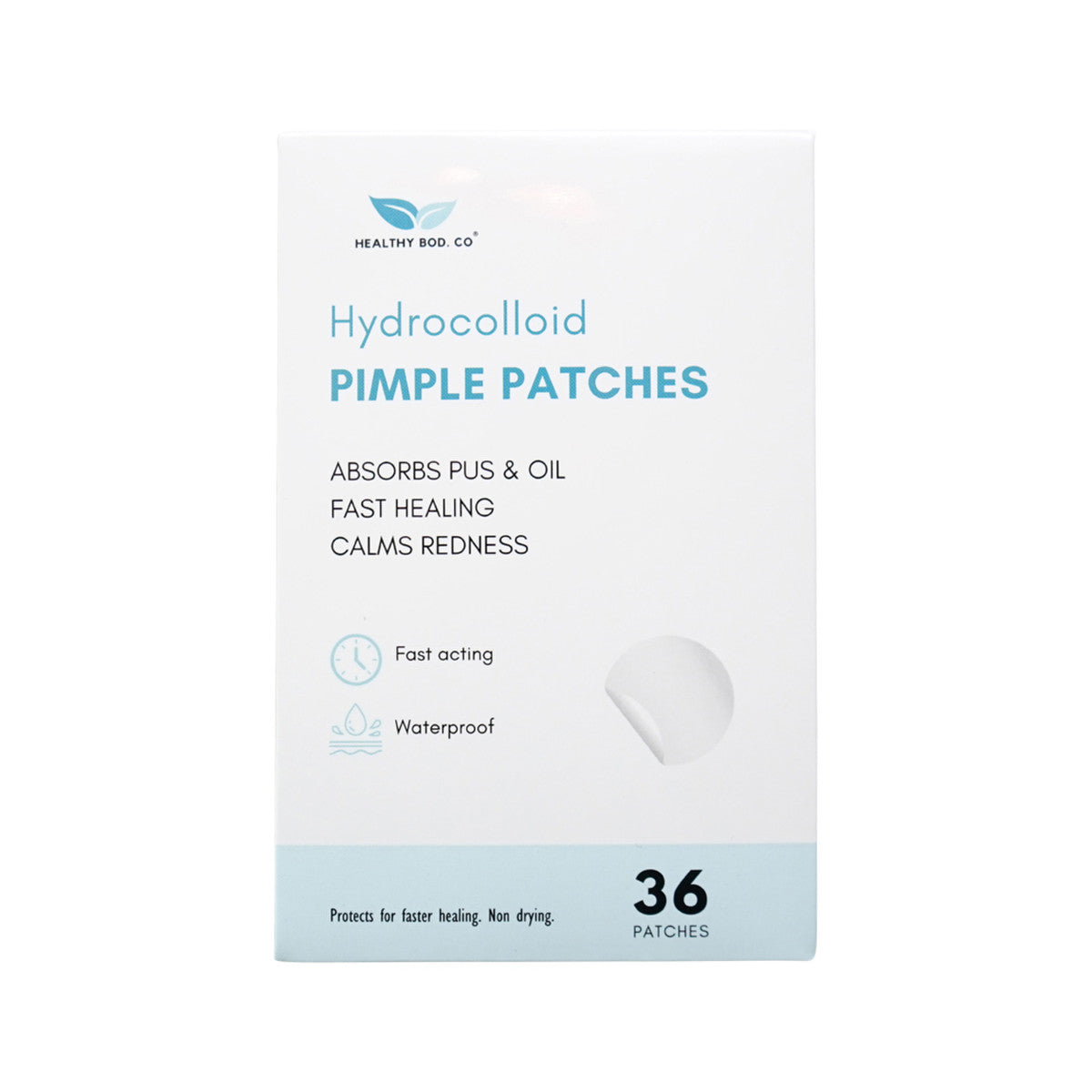 Healthy Bod. Co Hydrocolloid Pimple Patches x 36 Patches, Bye Bye Blemishes