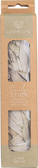 Luvin Life White Sage Organic Smudge Stick - Medium, Peaceful Energy Essential