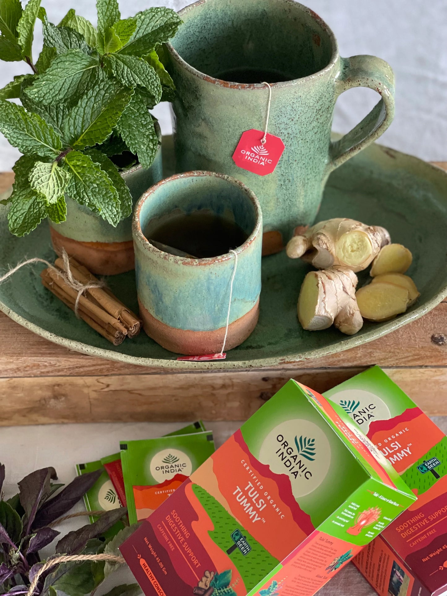 Organic India Tulsi Tummy Tea 25 Bag, Digestive Calm Ritual