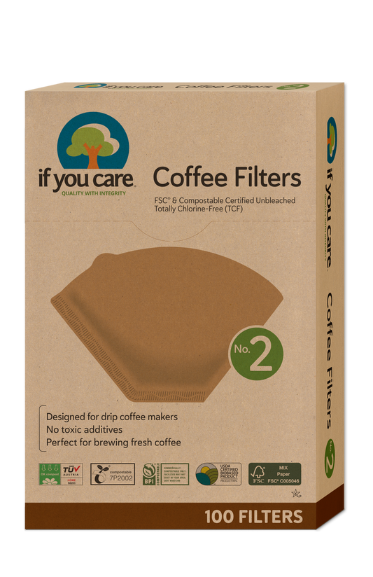 If You Care Coffee Filters No4. Or No2., 100 Filters Unbleached & Chlorine Free