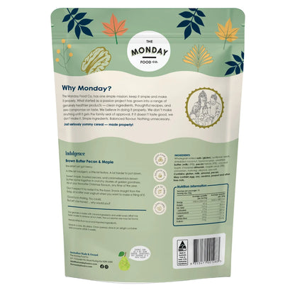 The Monday Food Co. Indulgence Gourmet Granola 300g, Brown Butter Pecan & Maple
