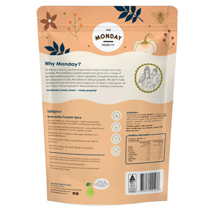 The Monday Food Co. Indulgence Gourmet Granola 300g, Brown Butter Pumpkin Spice