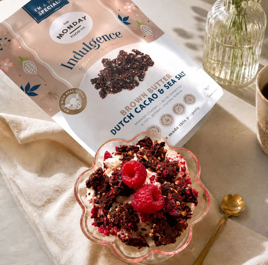 The Monday Food Co. Indulgence Gourmet Granola 300g, Brown Butter Dutch Cacao & Sea Salt