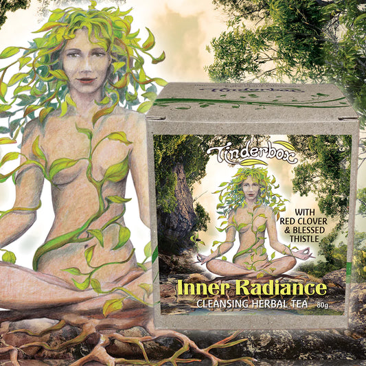 Tinderbox Inner Radiance Cleansing Herbal Tea 80g, With Red Clover & Blessed Thistle