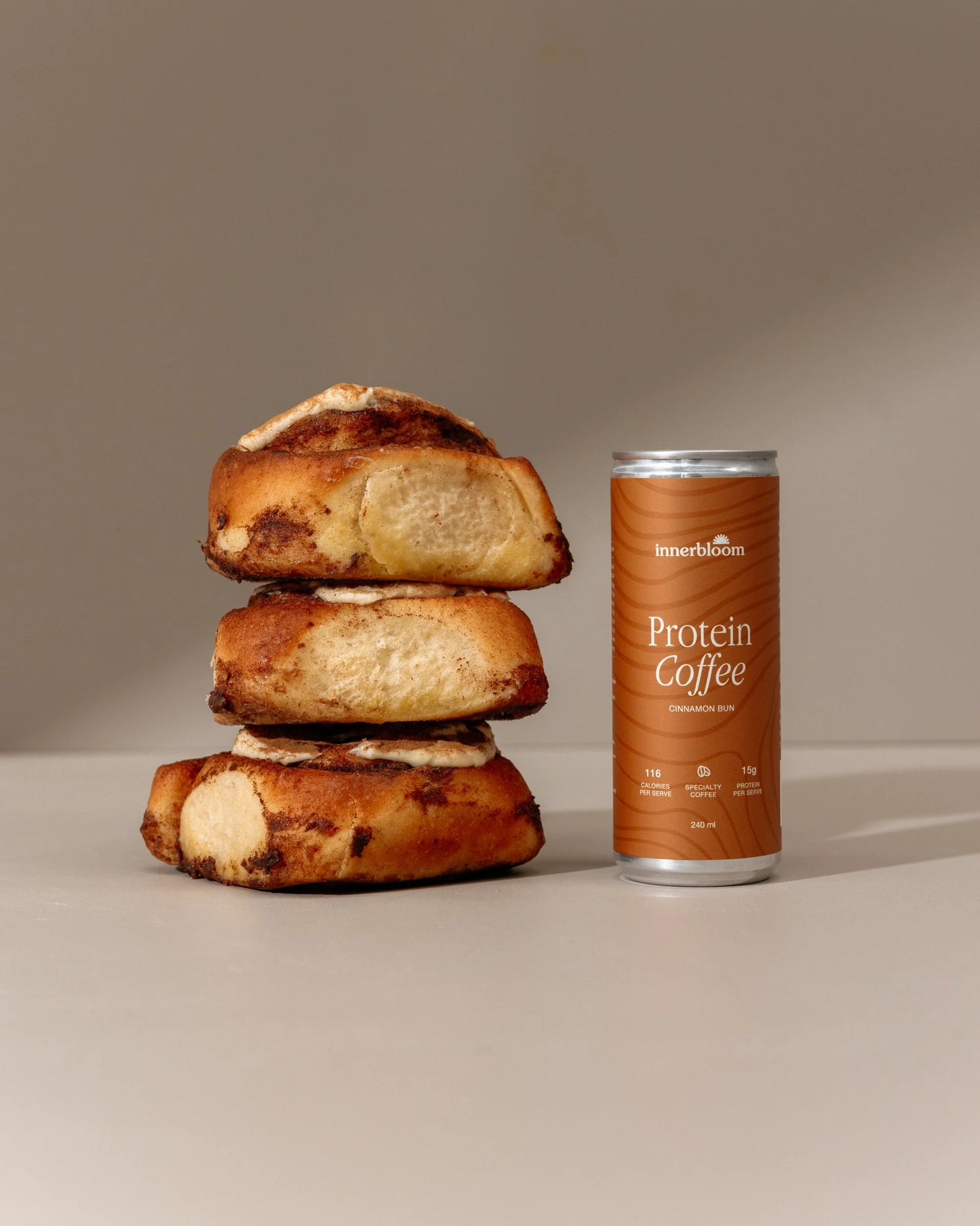 Innerbloom Cinnamon Bun Protein Coffee 240mL, Only 116 Calories Per Serve