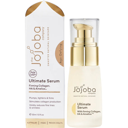 The Jojoba Company Ultimate Serum With Firming Collagen, HA & Ameliox 30mL, Stimulates Collagen