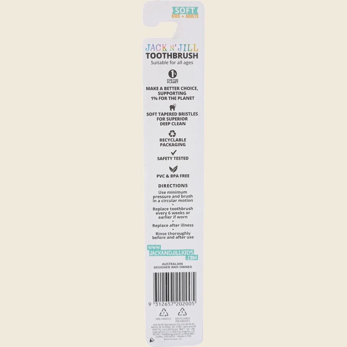 Jack N’ Jill Soft Toothbrush Kids & Adults, Please Choose Your Colour