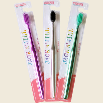 Jack N’ Jill Medium Toothbrush Kids & Adults, Please Choose Your Colour