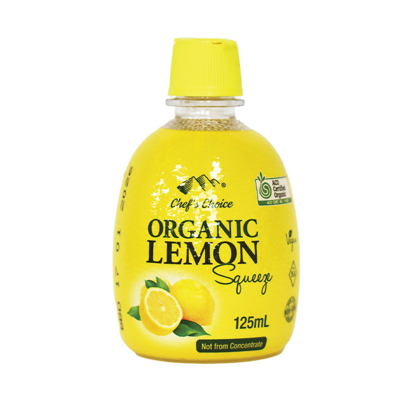 Chef's Choice Certified Organic Lemon Squeeze 125mL Or 1L, For All Culinary Uses