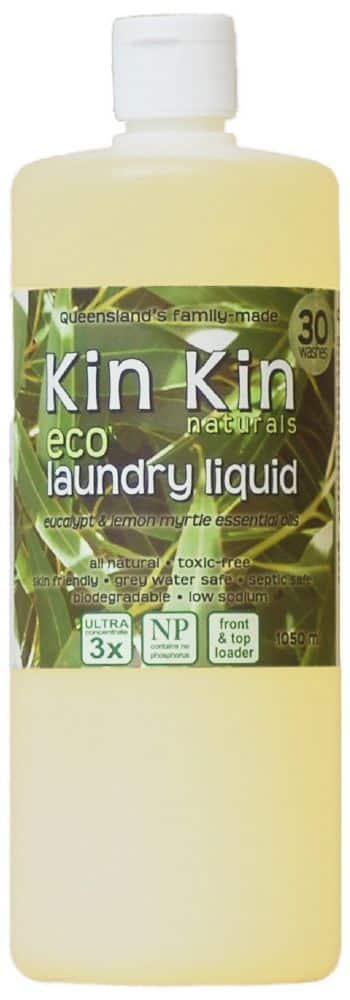 Kin Kin Naturals Eco Laundry Liquid 30 Washes 1050mL, Eucalyptus & Lemon Myrtle Essential Oils