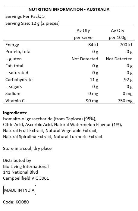 Koochikoo Organic No Sugar Lollipops 60g, Vitamin C & Watermelon Flavoured
