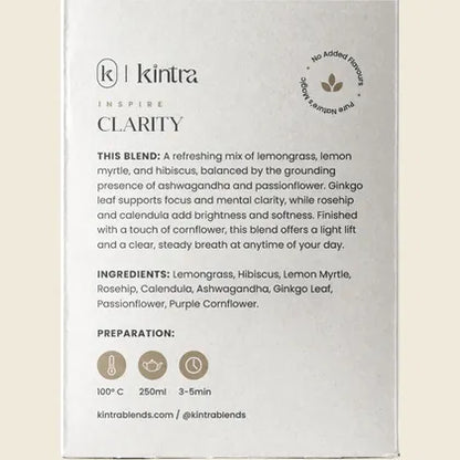 Kintra Herbal Tea Clarity 25 Tea Bags, Focus & Mental Brightness
