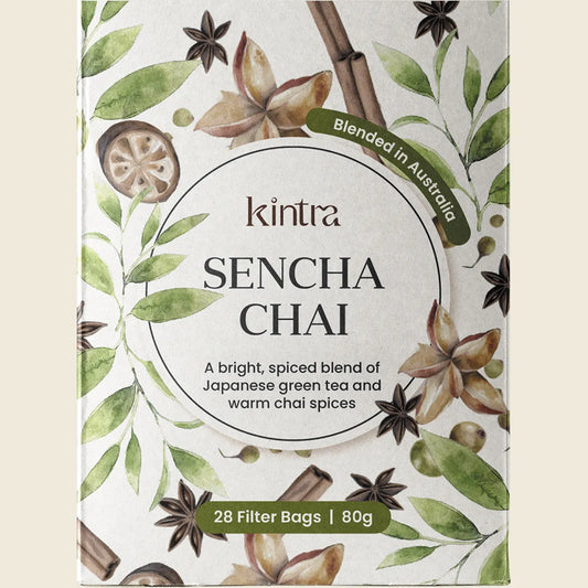 Kintra Herbal Tea Bags Sencha Chai 28pk, Spiced Green Harmony