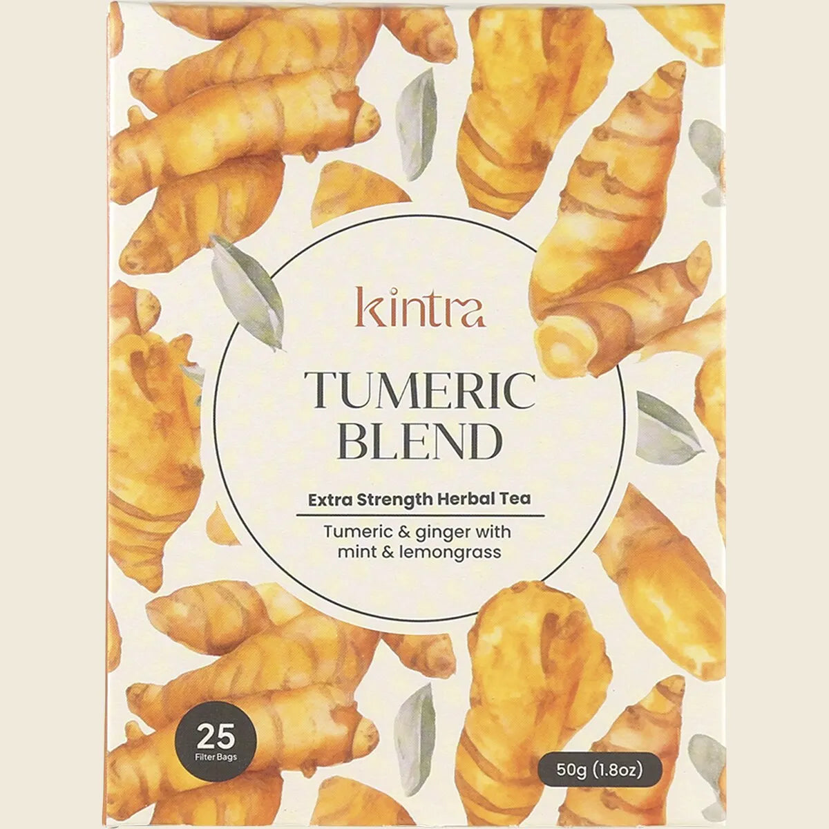 Kintra Turmeric Blend Tea Bags 25 Bags, Warming Anti-Inflammatory Herbal Tea