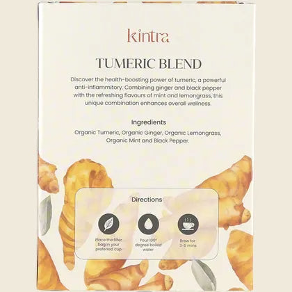 Kintra Turmeric Blend Tea Bags 25 Bags, Warming Anti-Inflammatory Herbal Tea