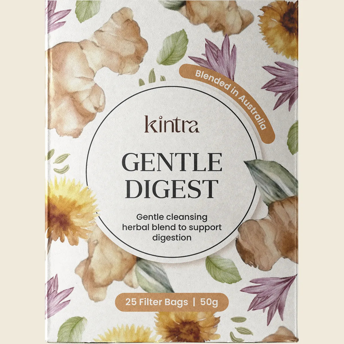 Kintra Herbal Tea Gentle Digest 25 Tea Bags, Settling Tummy Support