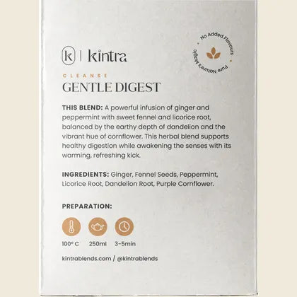 Kintra Herbal Tea Gentle Digest 25 Tea Bags, Settling Tummy Support