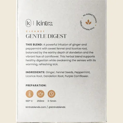 Kintra Herbal Tea Gentle Digest 25 Tea Bags, Settling Tummy Support
