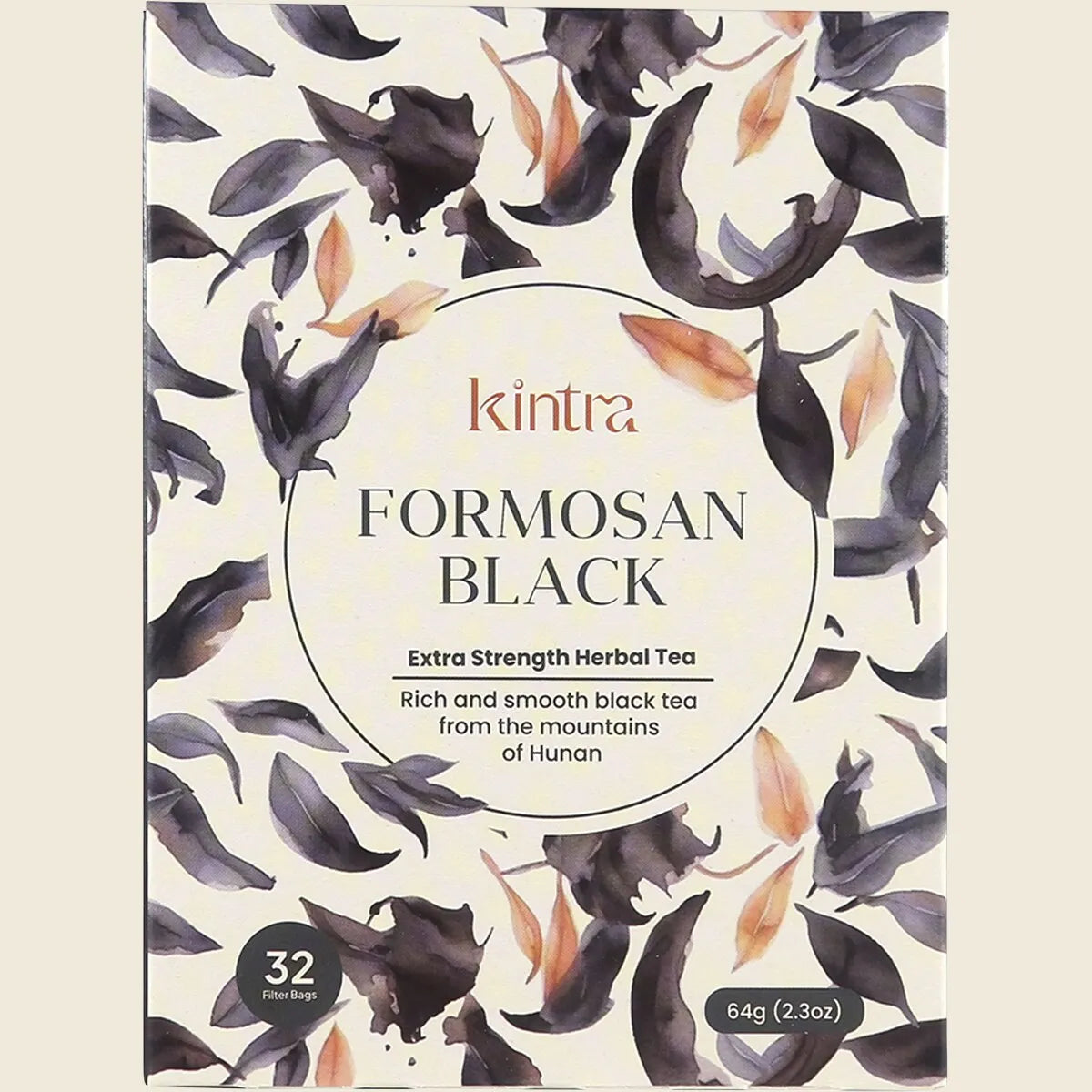Kintra Formosan Black Tea Bags 32 Bags, Smooth Organic Taiwanese Black Tea