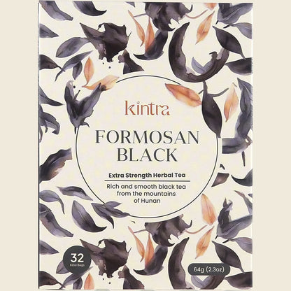 Kintra Formosan Black Tea Bags 32 Bags, Smooth Organic Taiwanese Black Tea