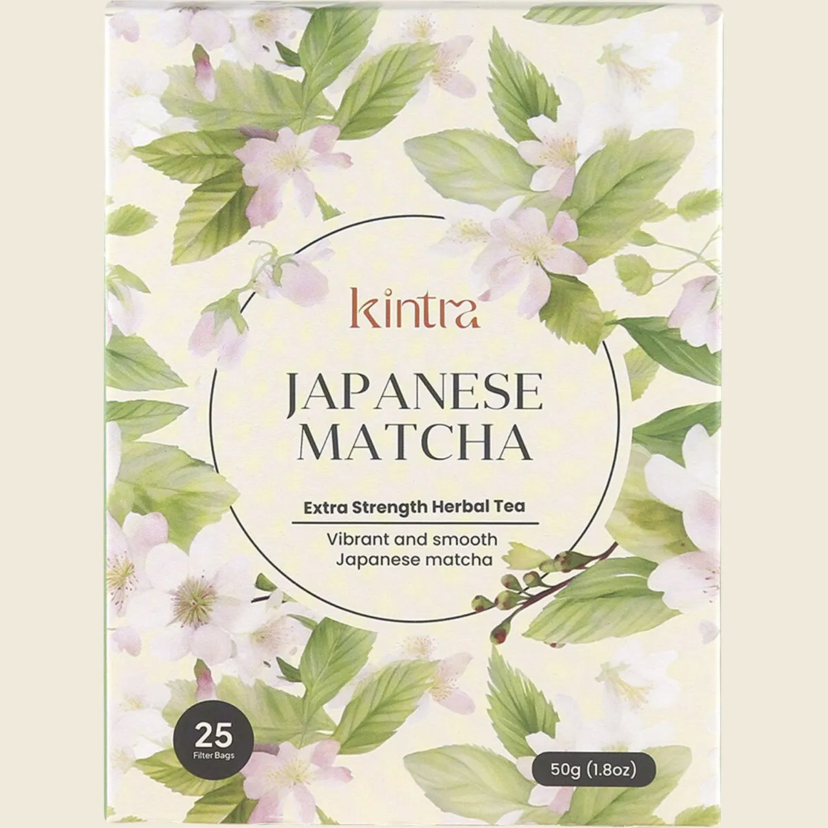 Kintra Japanese Matcha Tea Bags 25pk, Smooth Antioxidant Green Tea