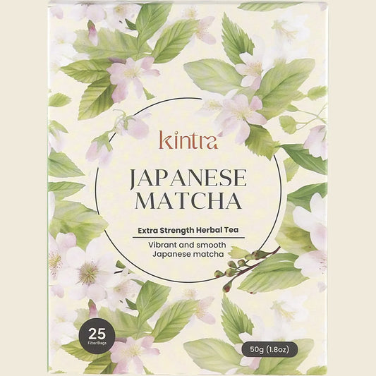 Kintra Japanese Matcha Tea Bags 25pk, Smooth Antioxidant Green Tea