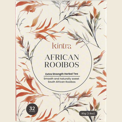Kintra African Rooibos Tea Bags 32 Bags, Smooth Antioxidant Herbal Brew