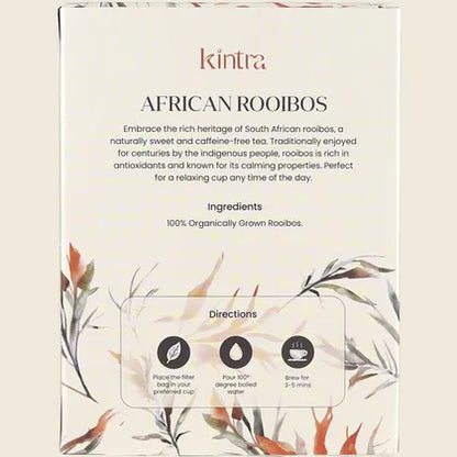 Kintra African Rooibos Tea Bags 32 Bags, Smooth Antioxidant Herbal Brew