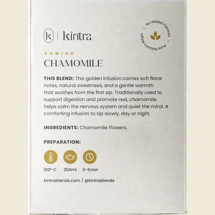 Kintra Herbal Tea Chamomile 32 Tea Bags, Gentle Sleep & Digestive Support