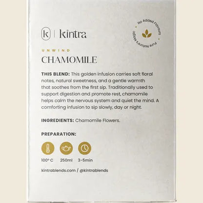 Kintra Herbal Tea Chamomile 32 Tea Bags, Gentle Sleep & Digestive Support