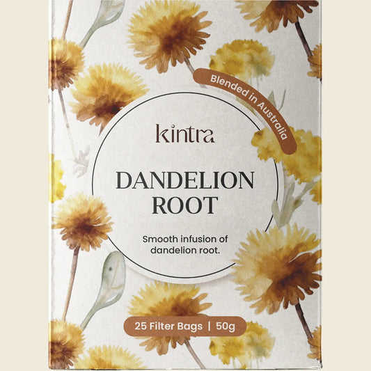 Kintra Herbal Tea Dandelion Root 25 Tea Bags, Pure Liver Support