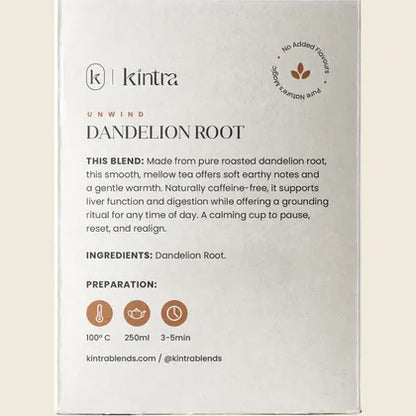 Kintra Herbal Tea Dandelion Root 25 Tea Bags, Pure Liver Support