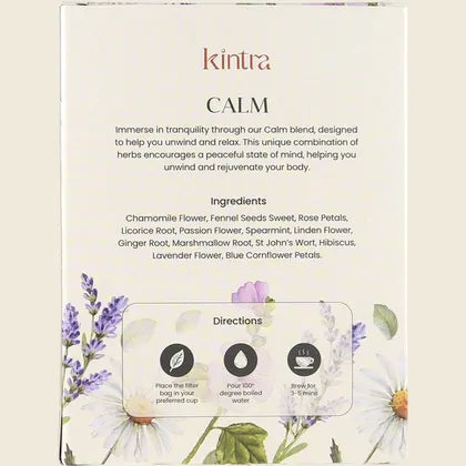 Kintra Herbal Tea Calm 25 Tea Bags, Soothing Relaxation Herbal Blend