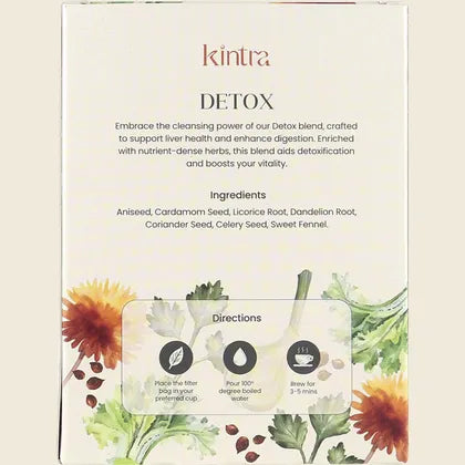 Kintra Herbal Tea Detox & Cleanse 25 Tea Bags, Daily Purifying Blend